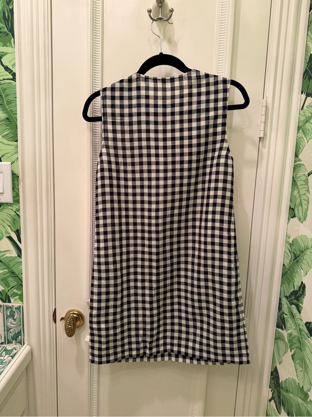 NEW Doen Black and White Coralie Gingham Mini Shift Dress Size 2 - Picture 9 of 12